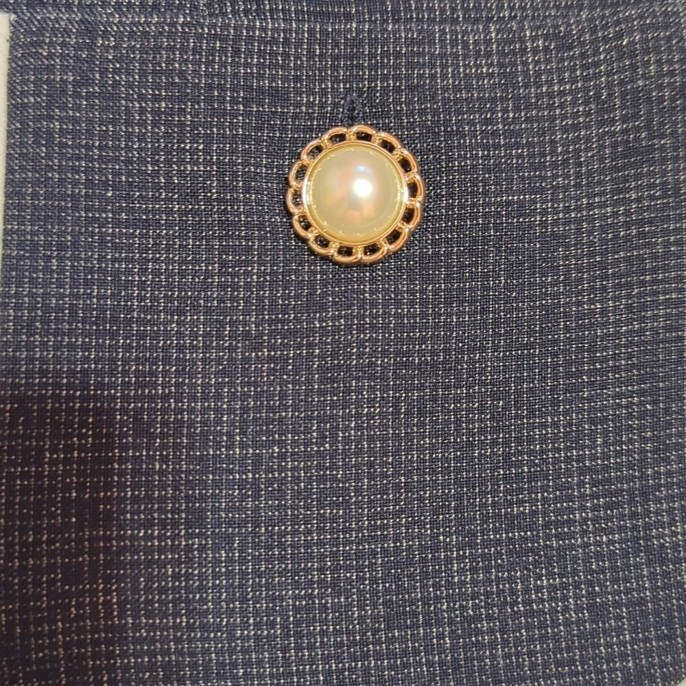 Karl Lagerfeld Paris Two-Tone Pocket Dress In Navy Size 10 - Picture 7 of 10